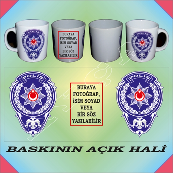 POLİS BASKILI KUPA BARDAK