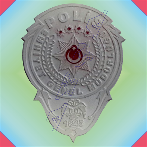 POLİS (YENİ AMBLEM) GÜMÜŞ DÖKÜM CÜZDAN ROZETİ CÜZDANSIZ