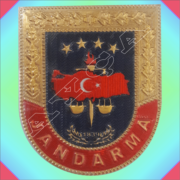 JANDARMA ÖZEL PLASTİK BASKI KABARTMA CÜZDAN ROZETİ CÜZDANSIZ